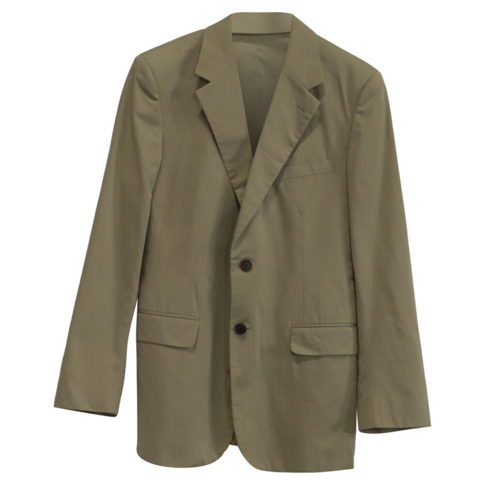 Prada Single-Breasted Jacket in Beige Cotton